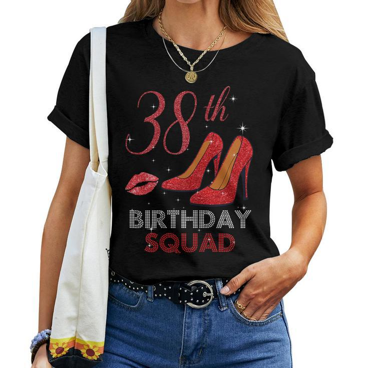 38Th Birthday Squad Stepping Into 38 Red Shoes Women Women T-shirt