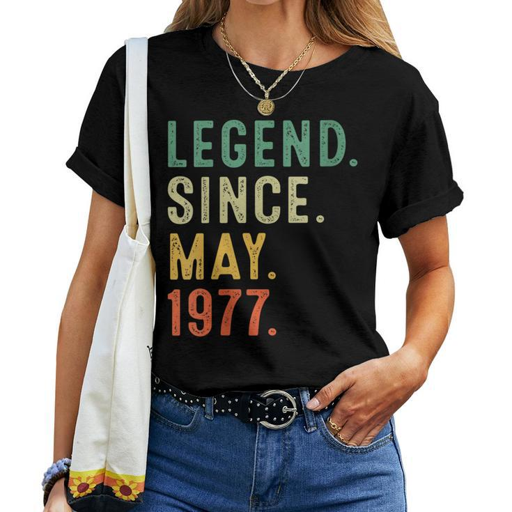 Womens 46 Years Old Legend Since May 1977 46Th Birthday Women T-shirt