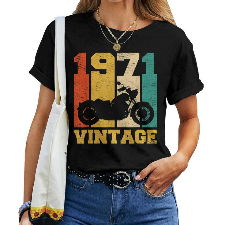 50 Years Old Vintage 1971 Motorcycle 50Th Birthday Women T-shirt