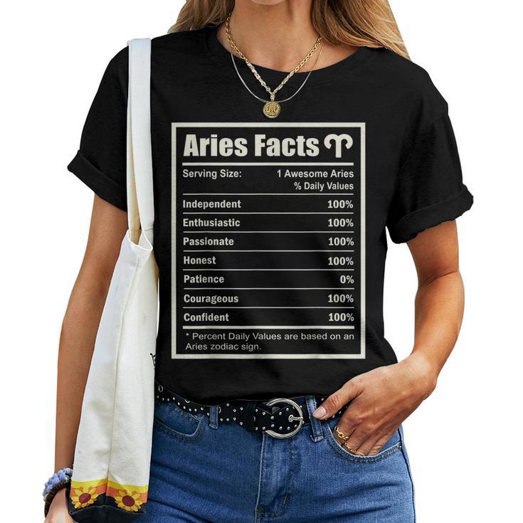 Aries Zodiac Sign Fun Facts Men Women Birthday Aries Women T-shirt