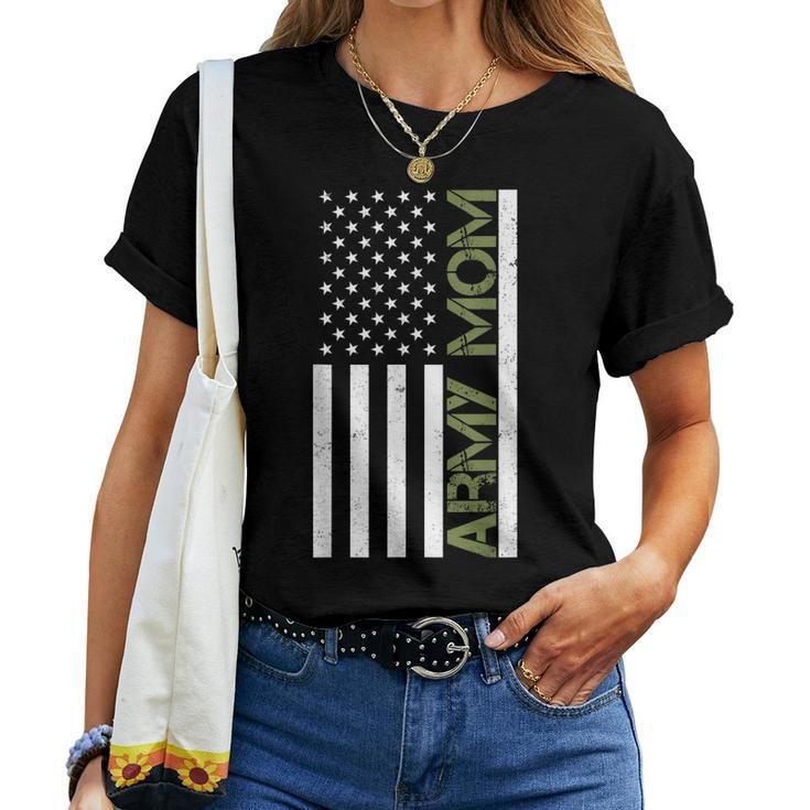 Army Mom T Pride Military Mother American Flag Women T-shirt
