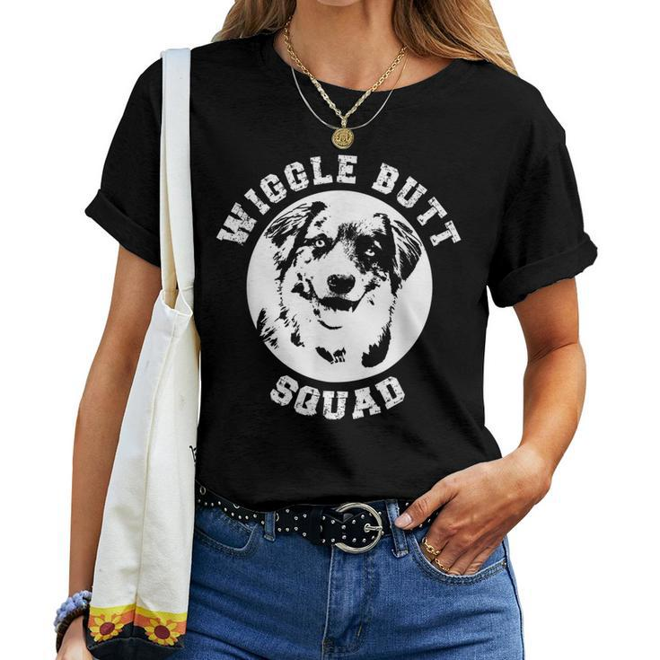 Australian Shepherd Wiggle Butt Squad For Aussie Mom Women T-shirt