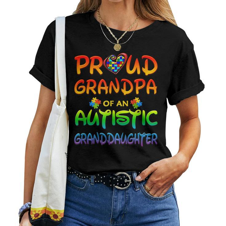 Autism Awareness Wear Proud Grandpa Of Granddaughter Women T-shirt