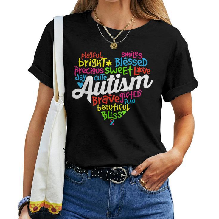 Autism Heart Autism Awareness Proud Autism Mom Dad Kids Women T-shirt