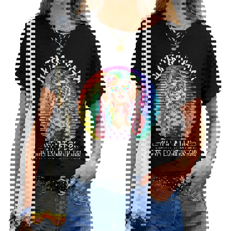 Autism Mom With Tattoos Pretty Eyes And Thick Thighs Tshirt