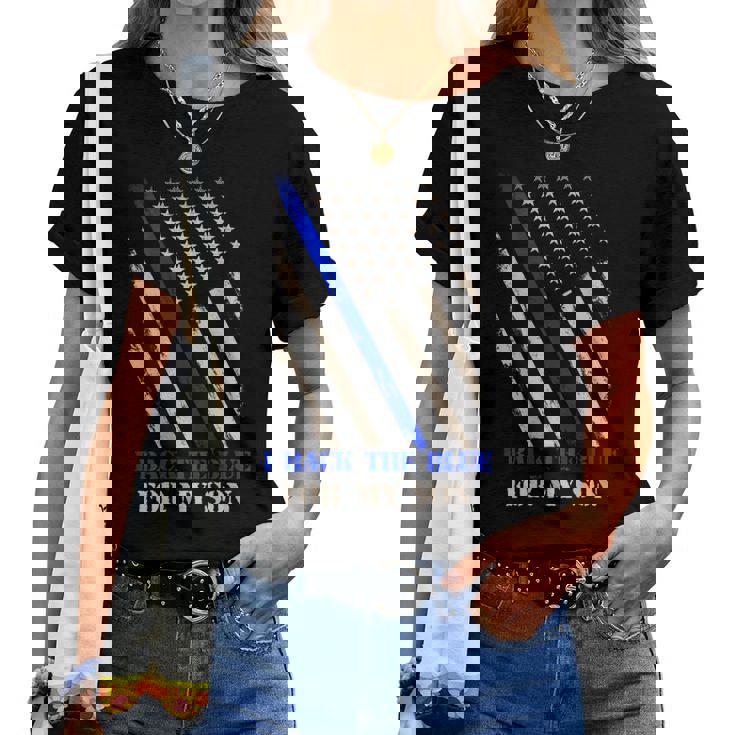 I Back The Blue For My Son Proud Police Officers Mom Dad Women T-shirt ...