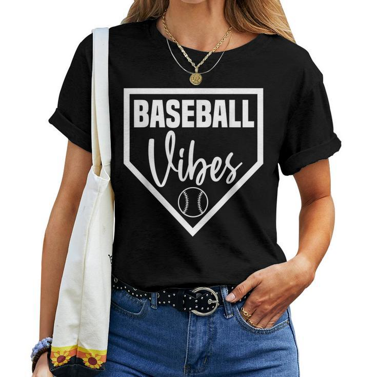 Baseball Inspired Vibes Dirt Sports Mom Distressed Pitch Women T-shirt