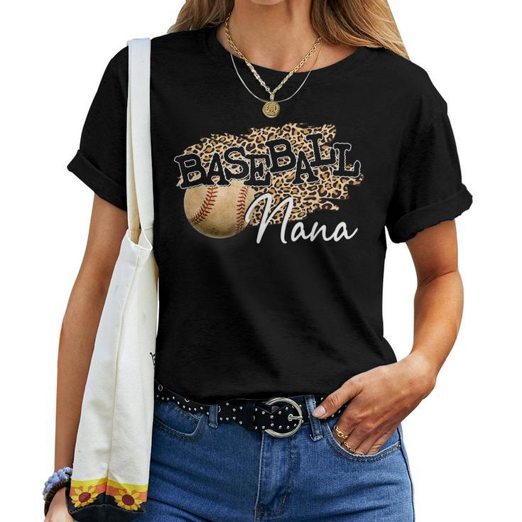 Baseball Nana Leopard Women T-shirt