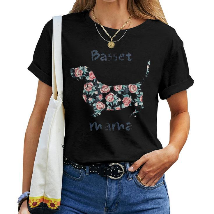 Basset Hound Gifts For Women Mama Mom Mother Grandma Women T-shirt