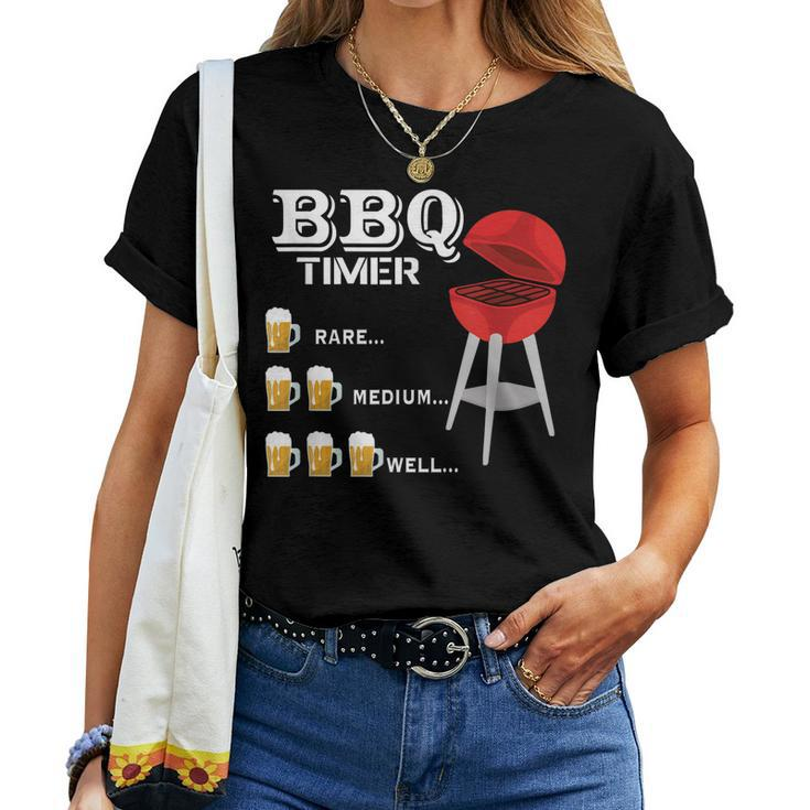 Bbq Timer Beer Drinking Grilling Women T-shirt