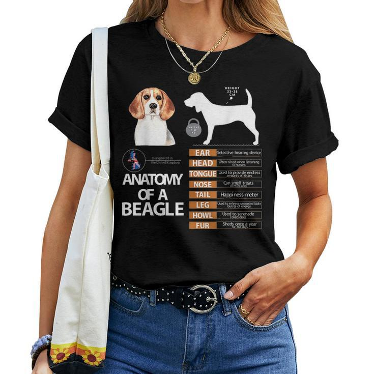 Beagle Dog Anatomy Mom Grandma Dad Men Women Kids Gift Women T-shirt