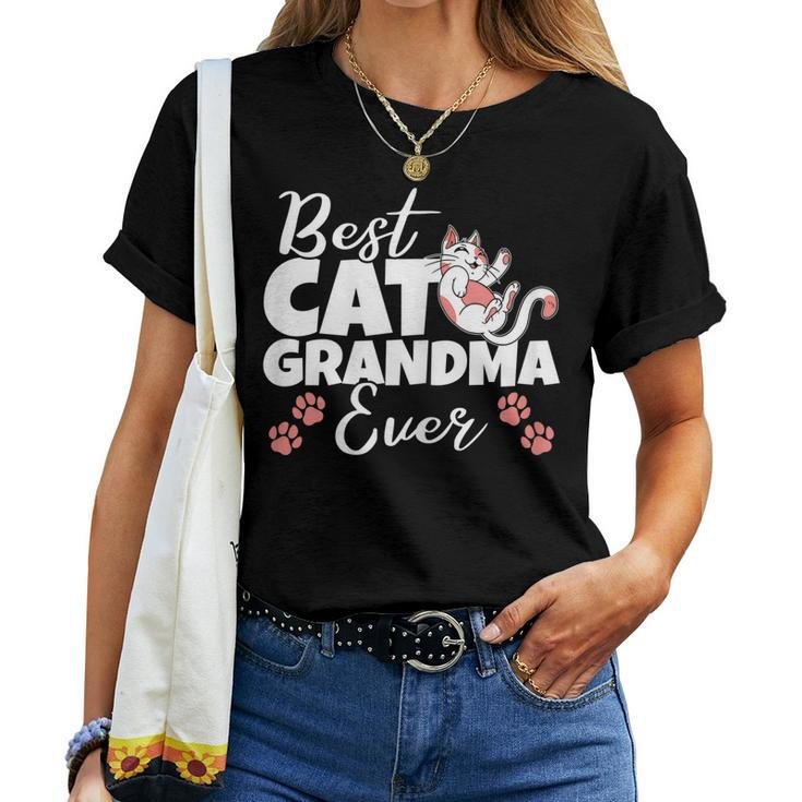 Best Cat Grandma Ever Kitty Owner Grandmother Kitten Lover Women T-shirt