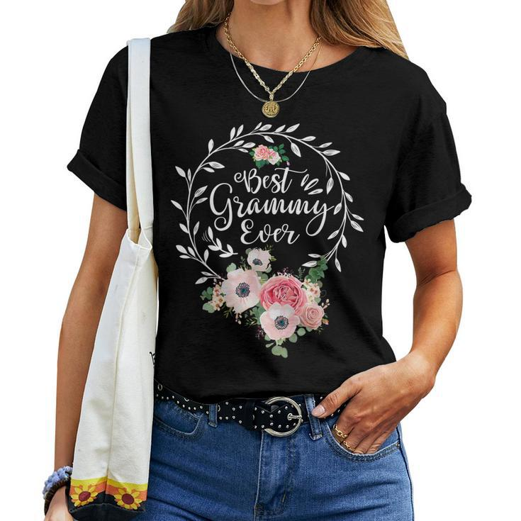Best Grammy Ever Women Flower Decor Grandma Women T-shirt