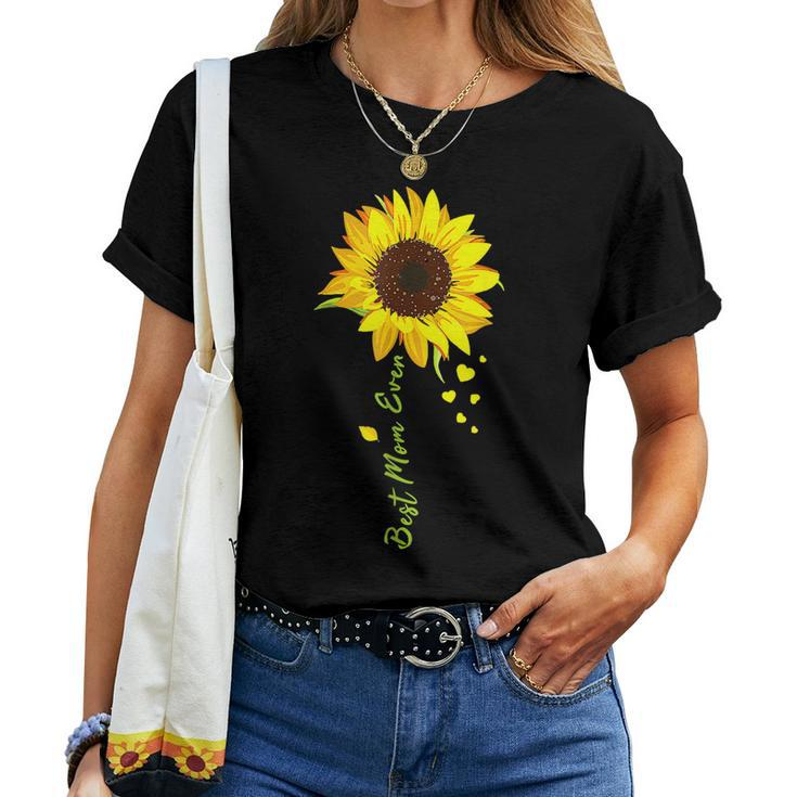 Best Mom Ever Sunflower Hearts Love Women Women T-shirt
