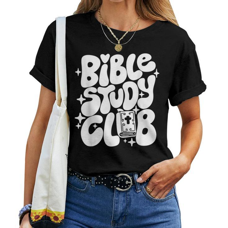 Bible Study Club Groovy Religious Christian Hippie Women T-shirt