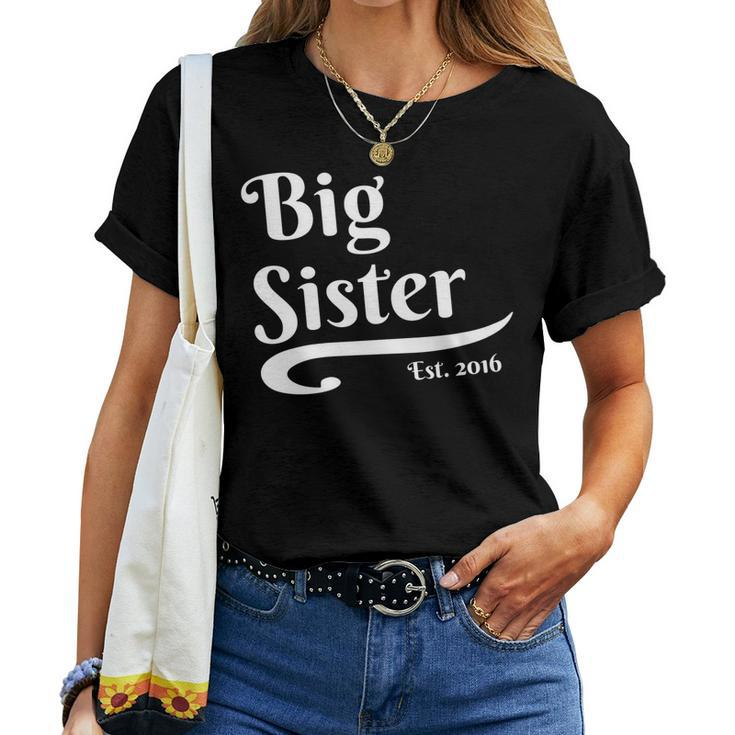 Big Sister Established 2016 Pregnancy Second Child Women T-shirt