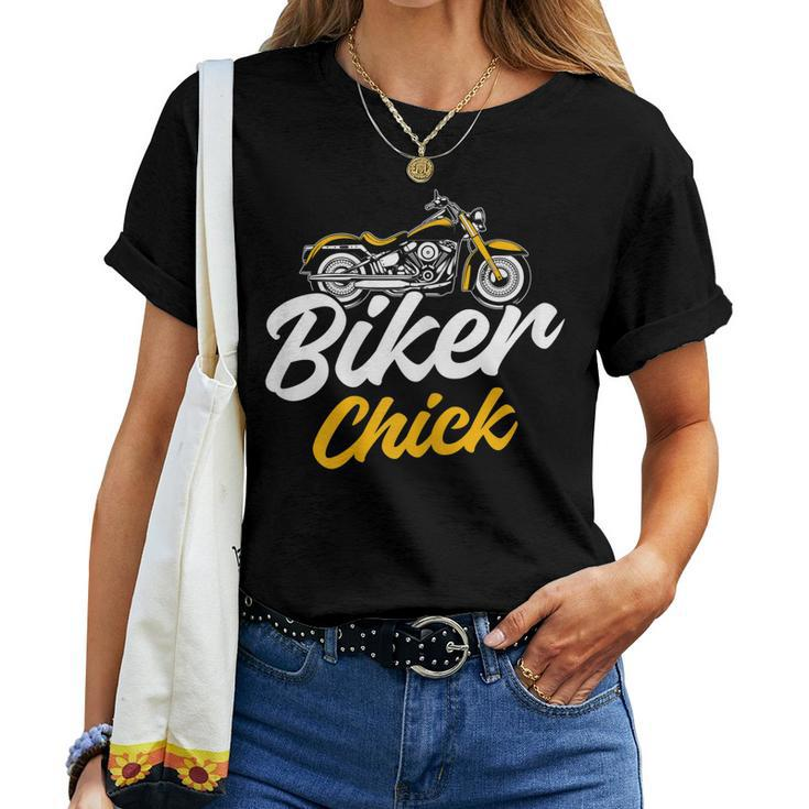 Biker Chick Cyclist Girls Motorcycle Rider Women T-shirt