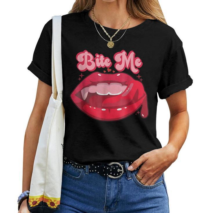 Bite Me Lips Valentine Gifts Valentines Day For Women Women T-shirt
