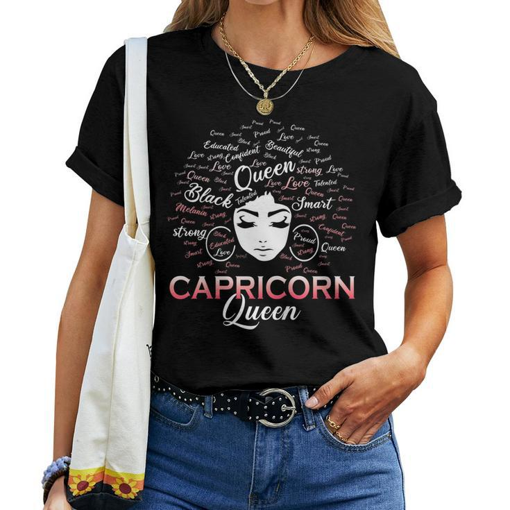 Black Women Capricorn Queen January Birthday Women T-shirt