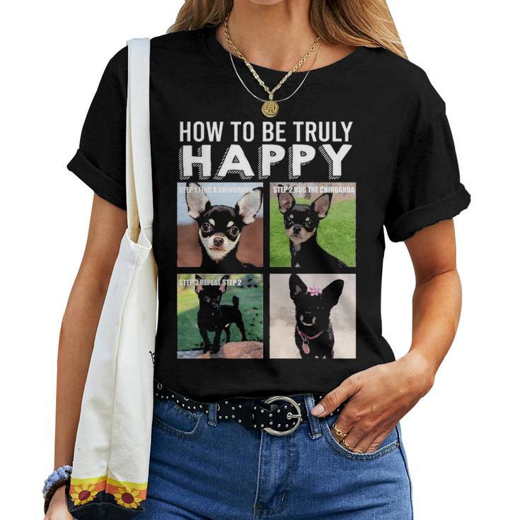 Black Chihuahua Face Funny Chi Dog Mom Dad Lover Theme Gifts Women T-shirt