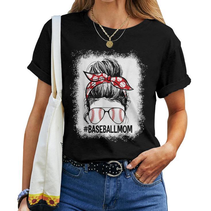 Baseball Mom Shirts for Women Baseball Mama Shirt Baseball Bleached T Shirt  Leopard Graphic Mom Shirt Top 