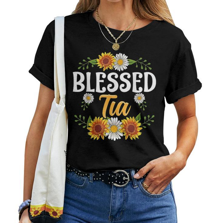 Blessed Tia Mothers Day Cute Gift Floral Women T-shirt