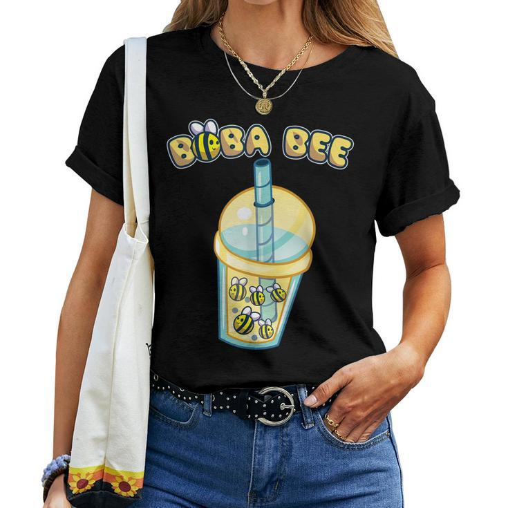 Boba Bee Bubble Tea Milk Kawaii Aesthetic Bees Women T-shirt