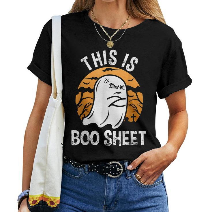 This Is Boo Sheet Ghost Costume Women Halloween Women T-shirt