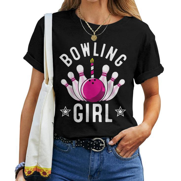Bowling For Kids Cool Bowler Girls Birthday Party Women T-shirt