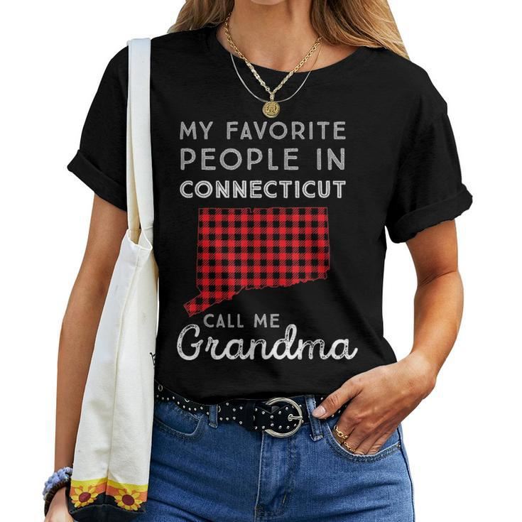 Buffalo Plaid Connecticut Mom & Grandma Gift Favorite People Women T-shirt