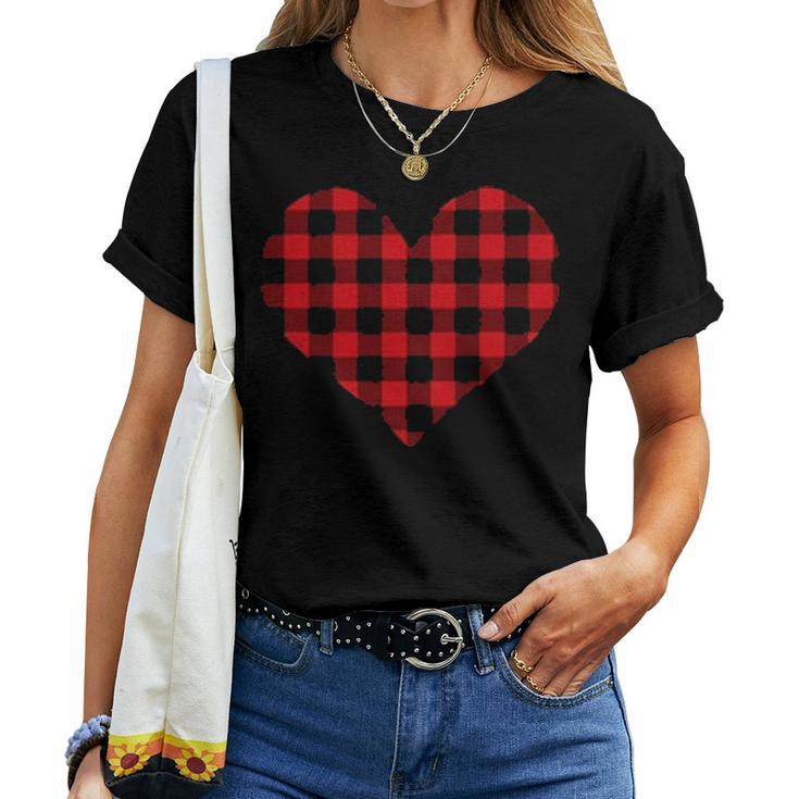 Buffalo Plaid Heart My Belongs To My Second Graders Teacher Women T-shirt