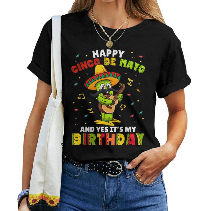 Cactus Birthday Cinco De Mayo Mexican Bday Born May 5 Fiesta Women T-shirt