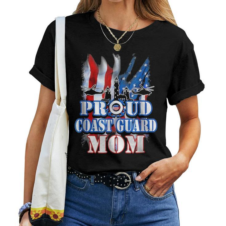 Coast Guard Mom Usa Flag Military Mothers Day Women T-shirt