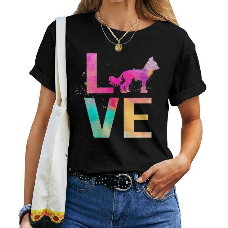 Colorful Chinese Crested Dog Mom Gifts Chinese Crested Women T-shirt