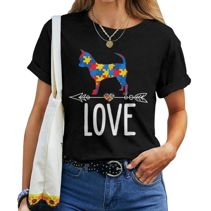 Cute Chihuahua Dog Autism Awareness Love Gifts Mom Dad Kids Women T-shirt
