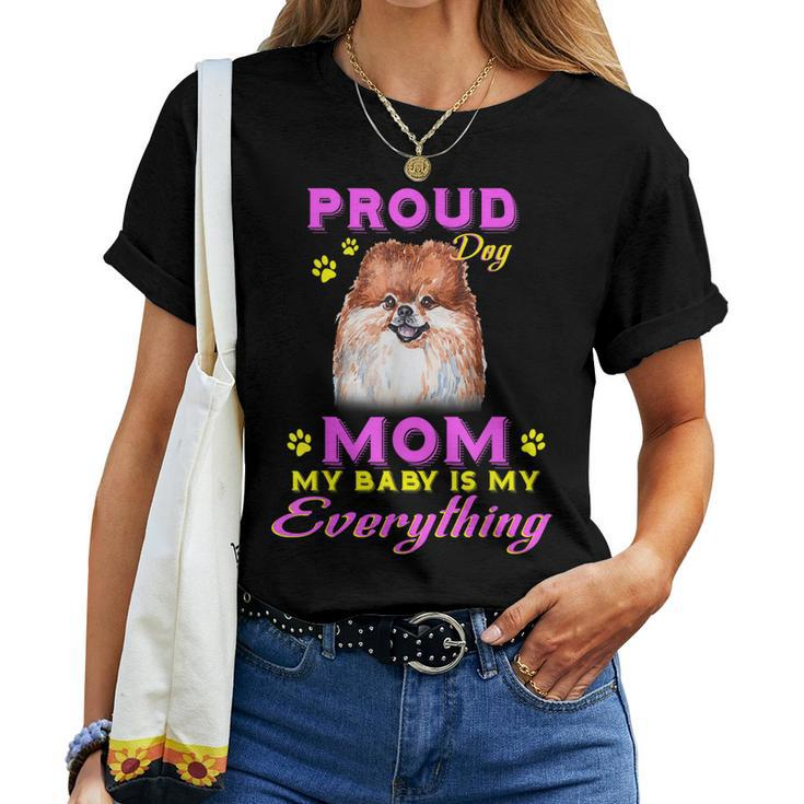 Cute Dogs Proud Dog Pomeranian Mom Women T-shirt