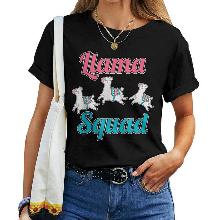 Cute Leaping Llamas Animal Lover Llama Squad Women T-shirt