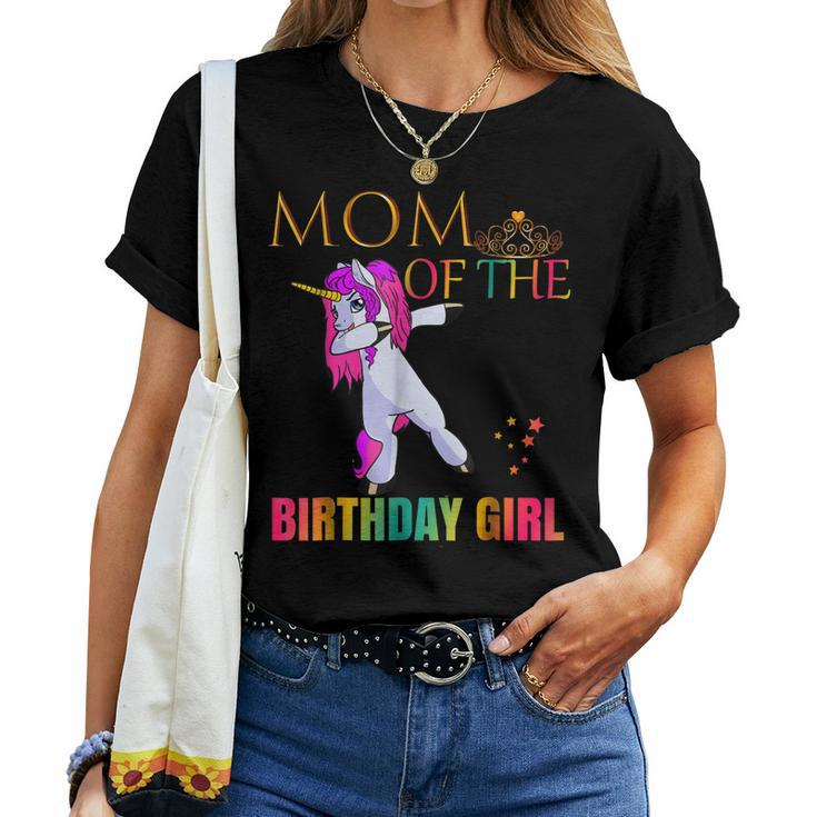 Cute Mom Of Birthday Girl Dabbing Unicorn Party Shirt Idea Women T-shirt