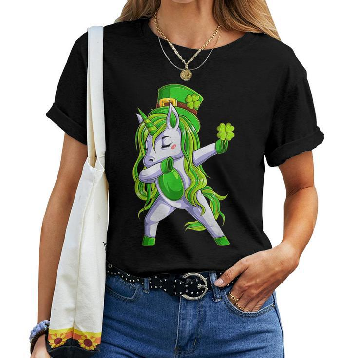 Dabbing Unicorn Leprechaun St Patricks Day For Women Girls V2 Women T-shirt