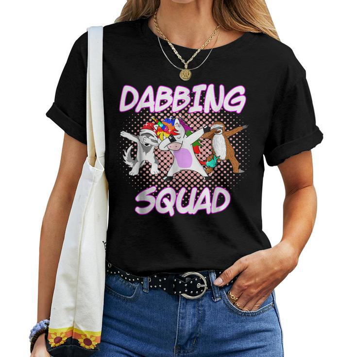 Dabbing Unicorn Sloth Husky T Girls Squad Dab Women T-shirt