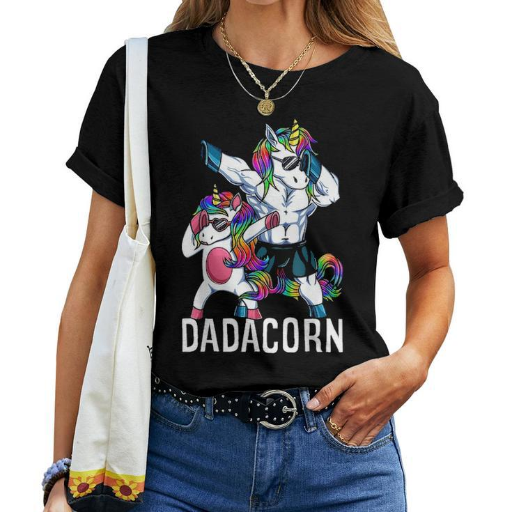 Dadacorn Unicorn Dad Daughter Fathers Day Christmas Gift Women T-shirt