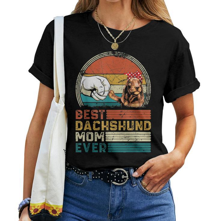 Distressed Best Dachshund Mom Ever Mothers Day Gift Women T-shirt