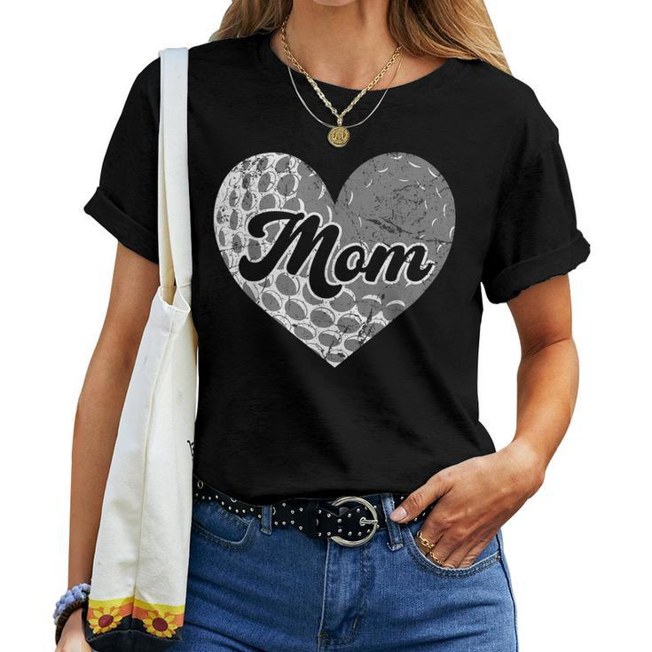 Distressed Heart Golf Mom Mama Sport Fan Women T-shirt