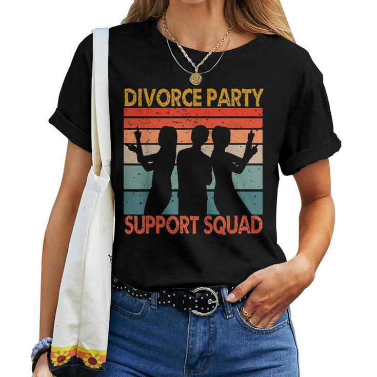 Divorce Party Support Squad Celebration Men Women Vintage Women T-shirt