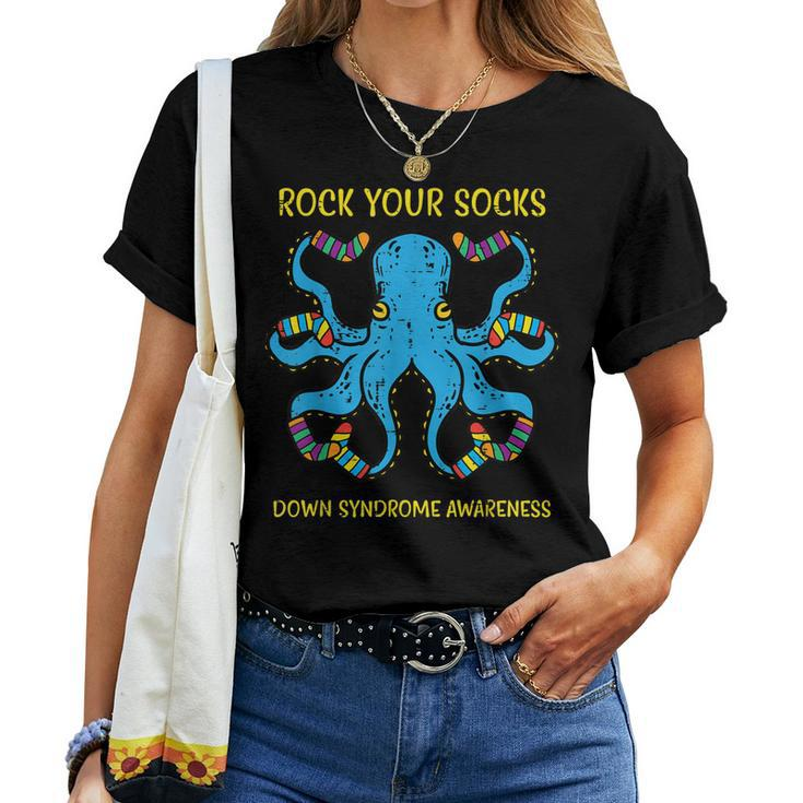 Down Syndrome Awareness Octopus Rock Your Sock Men Women Kid Women T-shirt