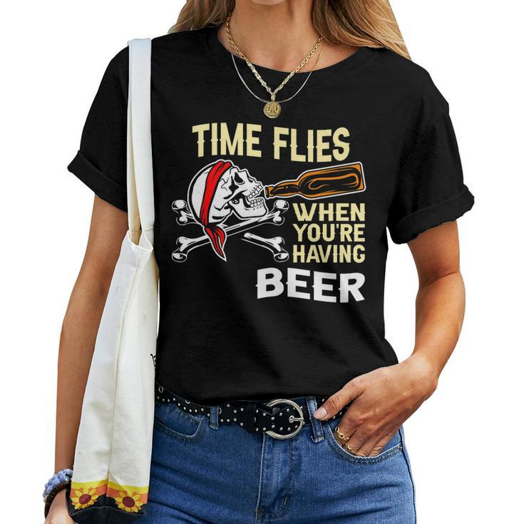 Drinking Bottle Fancy - Time Flies When Youre Having Beer Women T-shirt