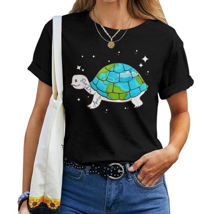 Earth Day 2023 Restore Save The Planet Earth Sea Turtle Women T-shirt