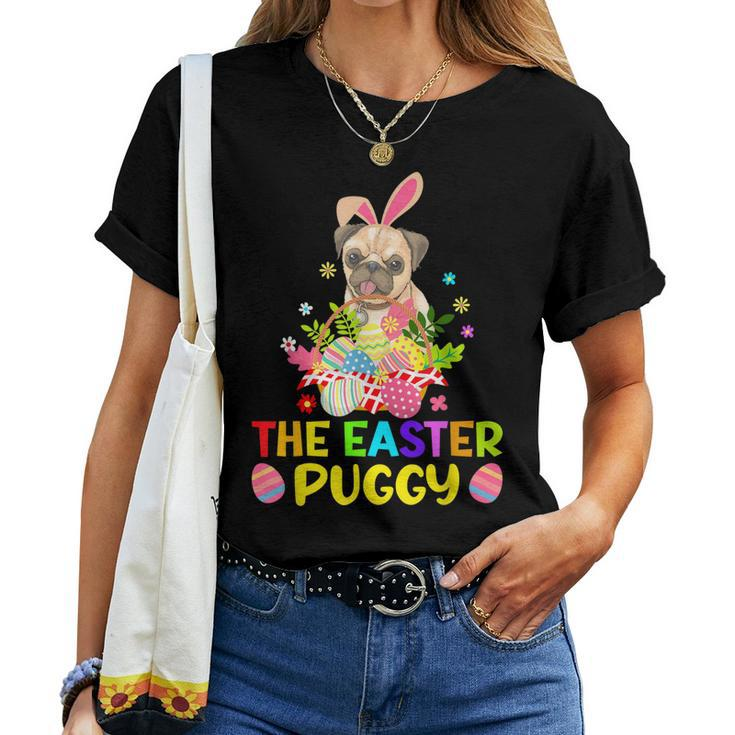 Easter Pug Bunny Ear Eggs Basket Dogs Kids Mens Womens Women T-shirt