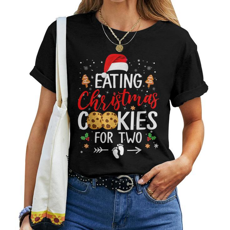 Eating Christmas Cookies For Two Christmas Pregnancy Women T-shirt
