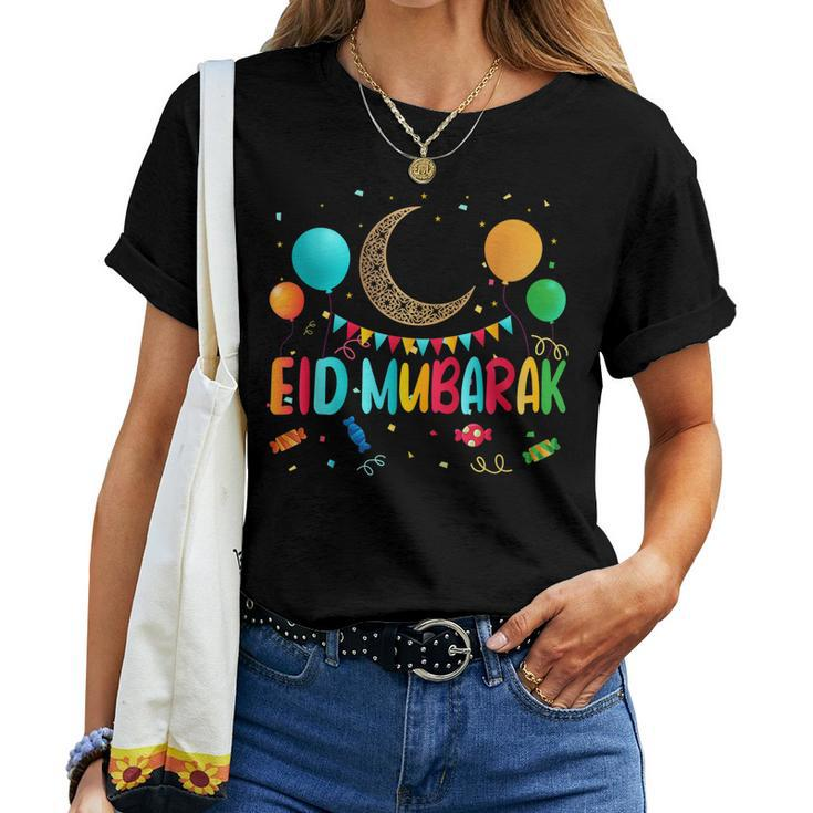Eid Fitr Muslim Clothing Womens Mens Kids Eid Mubarak Women T-shirt